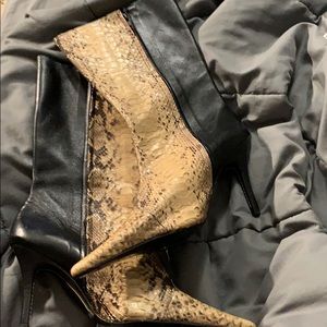 Snake skin leather heel boots by Michelle Kenay